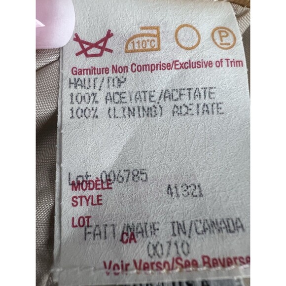 Vintage J. Ribkoff Couture Formal 2 Piece Maxi Skirt Top Set Size 12 Champagne - Picture 11 of 16